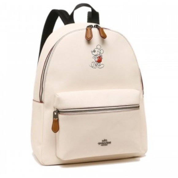 RARE DISNEY X COACH Charlie backpack large chalk white with Mickey Mouse - Picture 15 of 15